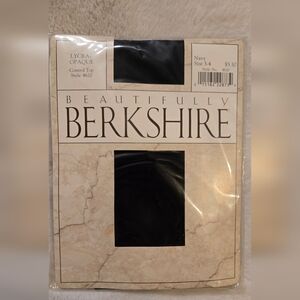 Beautifully Berkshire Lycra Opaque Control Top Sandalfoot 4620 Navy Sz 3-4 New